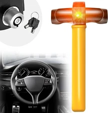 2024 New Steering Wheel Lock with Alarm,Anti-Theft Device Car Black 