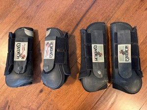 Eskadron Cross Country Eventing Boots Front/Hind Set Black Horse/Full Size