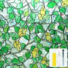 Window Privacy Film Stained Glass Static Cling - Removable Decorative Rainbow