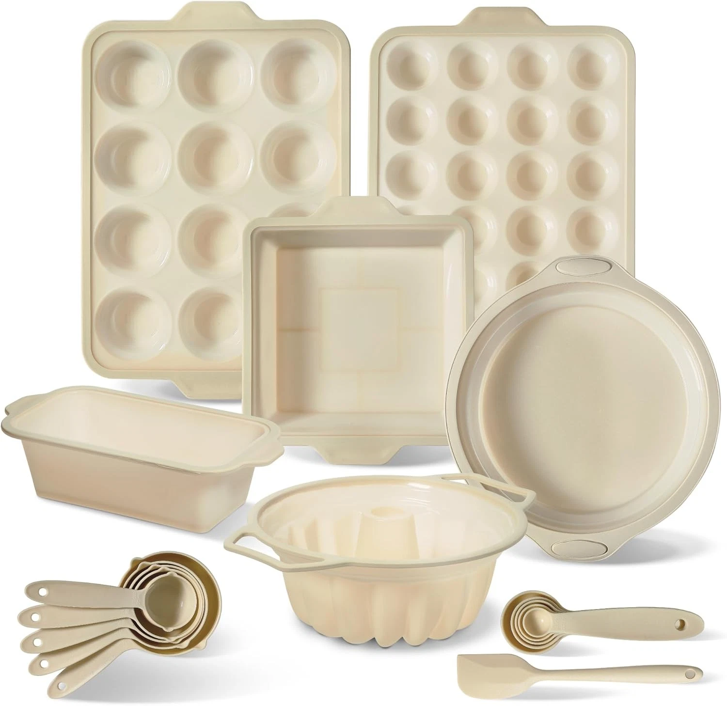 17 Pc. Silicone Baking Pan Set Non-Stick & Easy Clean Silicone Muffin Pans