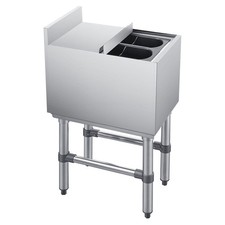 Uimoso 29.6 Qt Commercial Ice Bin 12 x 19 in Underbar Ice Bin with Sliding Cover