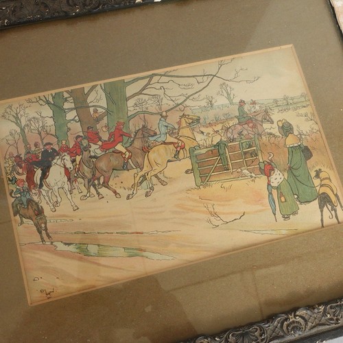 Antique Cecil Aldin THE Followfield Hunt Breaking Cover & The Hunt Supper Prints - Picture 7 of 24