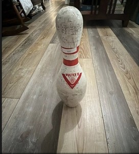 vintage Vulcan Vultex II 328 bowling pin with a Surlyn plastic coating.