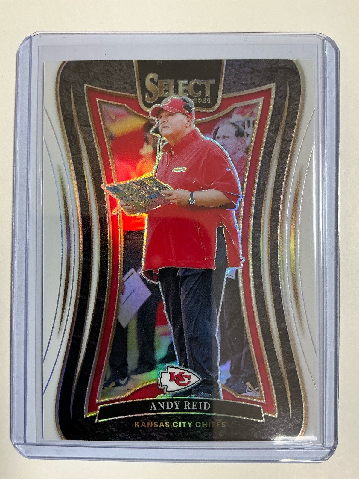 Andy Reid 23/35 2024 Panini Select White Prizm Suite Level SP Kansas City