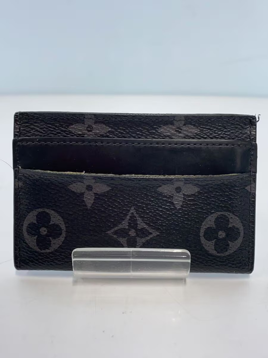 LOUIS VUITTON Porte Carte Double Monogram Eclipse Canvas Black Men's thumbnail 2