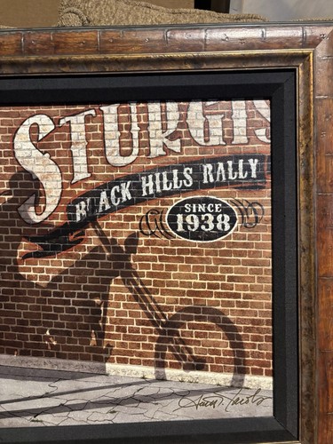 Scott Jacobs Art “ The Ridings On The Wall”# 3/5 HC Canvas Harley Davidson Cycle - Picture 7 of 9