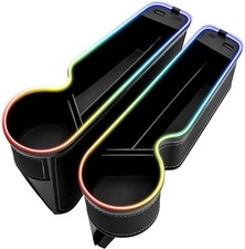 7 Color Led Car Seat Gap Organizer Car Seat Pocket Gap Filler with USB C Charger
