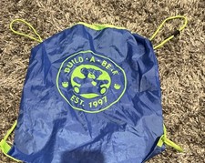 Build A Bear Workshop Blue  Neon Green Drawstring Carrying Bag
