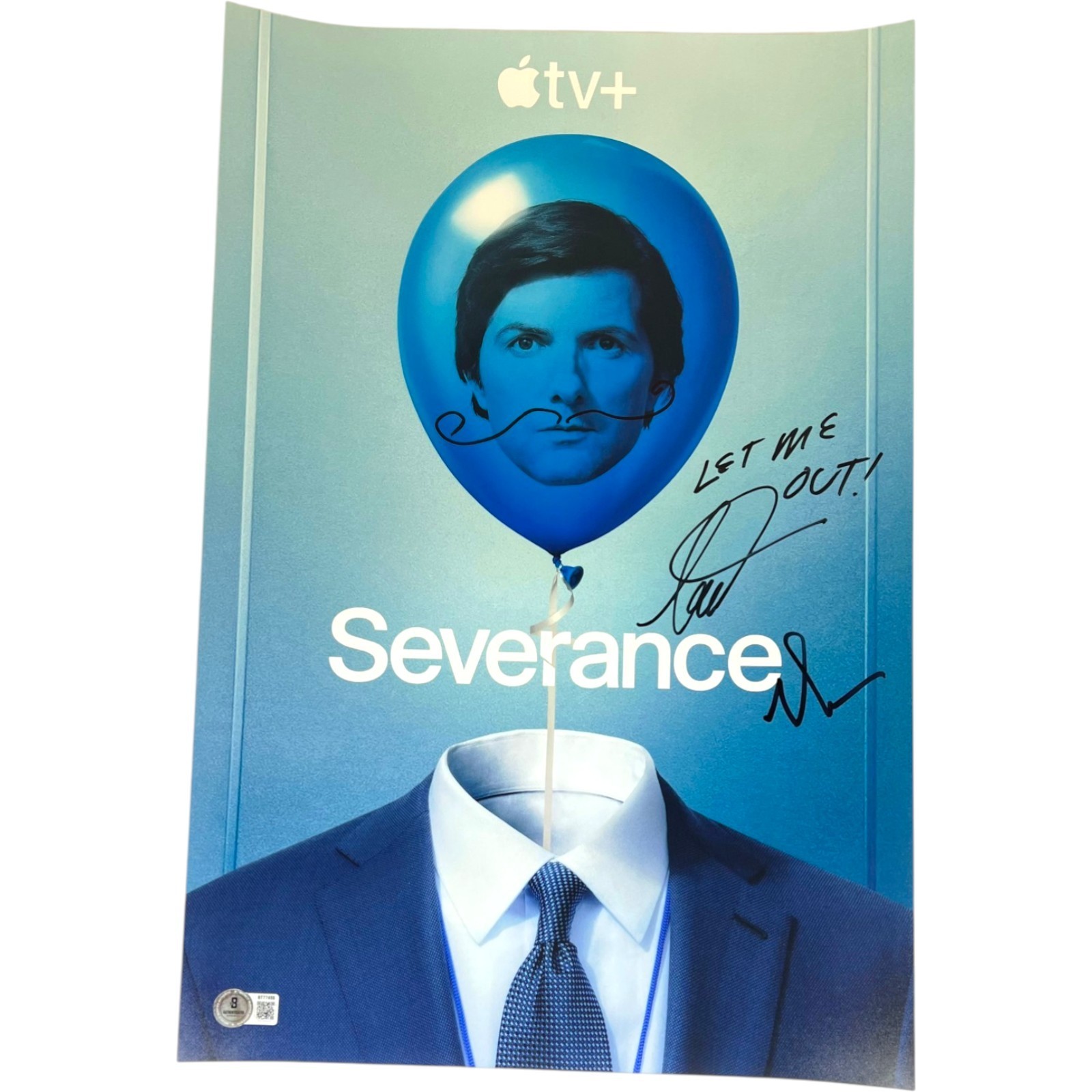 BRITT LOWER & ADAM SCOTT SIGNED SEVERANCE 12X18 TV SHOW POSTER PHOTO BECKETT BAS 