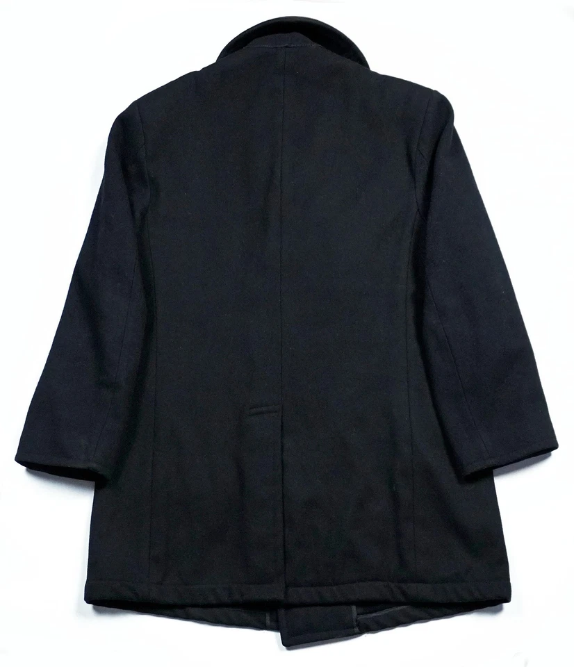 Vintage Sterlingwear of Boston DSCP USN Navy Military Black Wool Pea Coat Sz 46L - Image 3 of 4