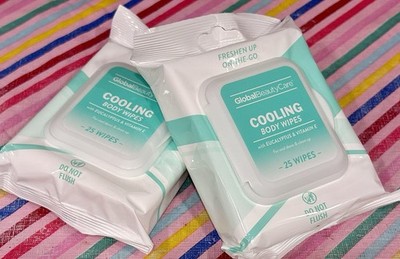  Global Beauty Care  Cooling Body Wipes, 25-ct. Eucalyptus & Vitamin E (2pk)