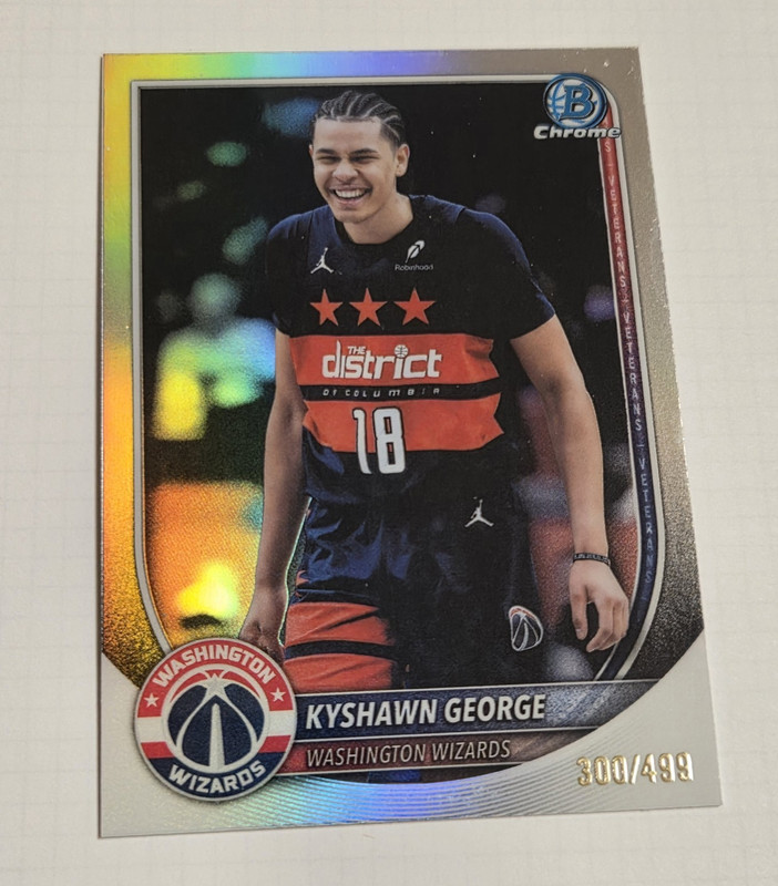 2025-26 Bowman Chrome Kyshawn George Wizards #BCV-177 Refractor 300/499 MINT