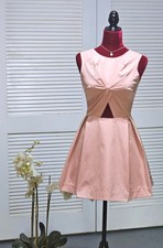 Nasty Gal Women's Blush Pink Knot Cut Out Skater Mini Dress Size XXS 2440