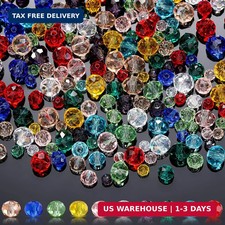1000 Pcs Glass Beads Bulk Assorted Crystal Beads for Jewelry Making Colorful Fac