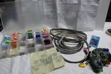 Lot Embroidery Hoops Embroidery Thread 1 Pillow case Needles