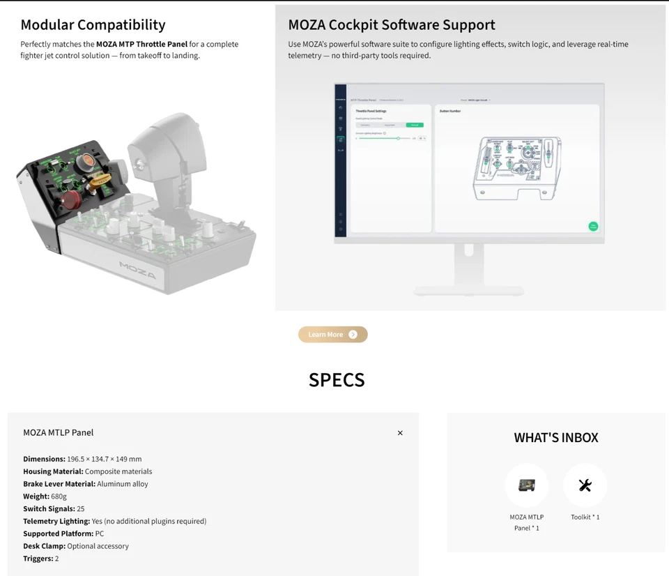 NEU MOZA MTLP F18 Gas Take Off Klappe Panel DCs Home Cockpit Jet Flightsim - Bild 3 von 4