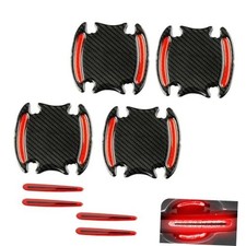 8PCS Car Door Handle Protector, PVC Scratch-resistant  Waterproof 8 PCS Red