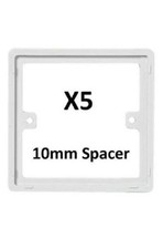 BG817 10mm Single 1 Gang Spacer Frame Light Switch Socket Back Box Plate x 5