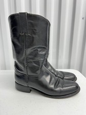 Tony Lama Vintage 90's Black Leather Cowboy Western Boots Size 5.5B