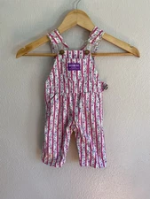 Vintage Oshkosh B’gosh Vestbak Pink White Paisley Size 3/6 Month Made In USA