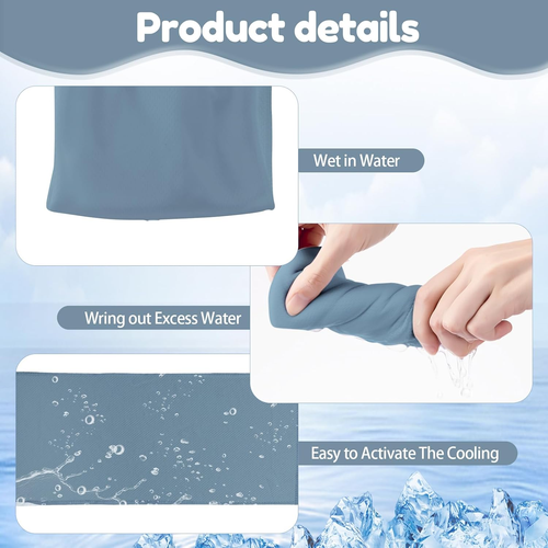 Cooling Towel Bulk - Neck & Face Cool Chilly Towels Microfiber Breathable Sport - Picture 3 of 12