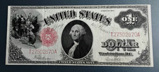 1917 $1 Legal Tender Red Seal Sawhorse Note Fr. 39 Bright White VF+