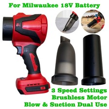 3-Gear Brushless Cordless Blower Vacuum Air Duster For Milwaukee 18V Battery