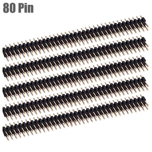Connettore A Pettine Maschio 80 Pin (2x40) Passo 2,54 Mm – Doppia Fila Dritta, Per PCB E Breadboard, Lunghezza Spina 20 Mm