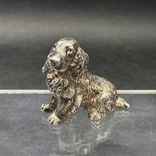 Cocker Spaniel Orniment Cast Silver Tone Metal Approx 2.5" 250g Figure