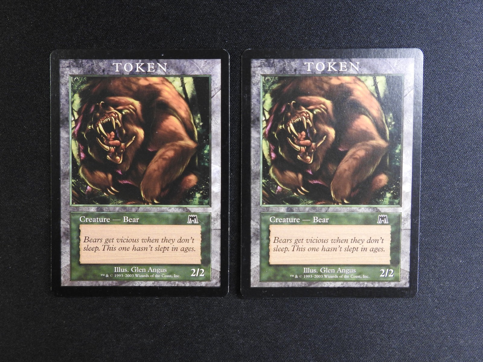 2x Bear Token Onslaught LP/MP [Magic Player Rewards] Mtg Magic Free Tracking!