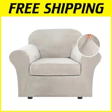 Luxury Polyester Spandex 2 Piece Chair Slipcover Set