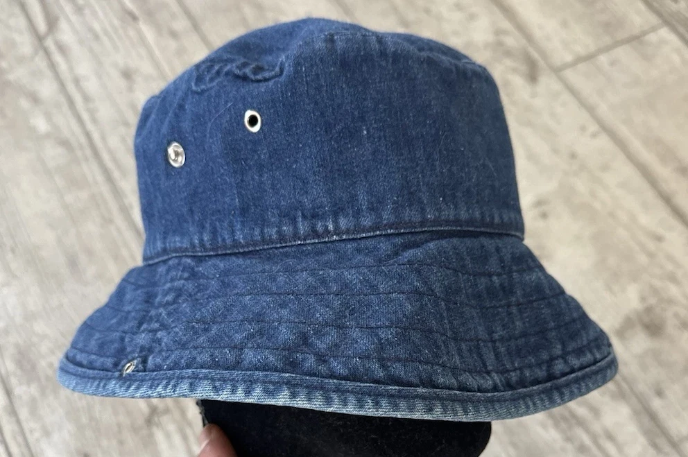 Vintage Men Polo Ralph Lauren Jean-Blue Denim Snap Up Bucket Sun Hat Cap L