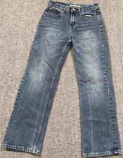 Chaps Women’s Jeans Pants Blue 14 Embroidered Pockets Stone Washed Bootcut Blue 