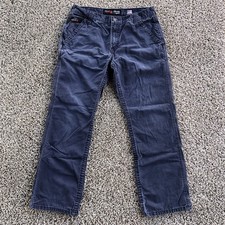 Ariat FR Low Rise M4 Boot Cut Pants Size 33x32 Blue Cotton Blend Flame Resistant