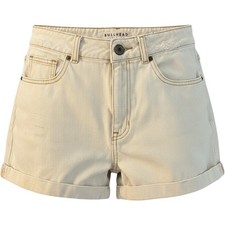 Bullhead Denim Co Cream High Waisted Mom Shorts Size 7 Off White Cuffed Cotton