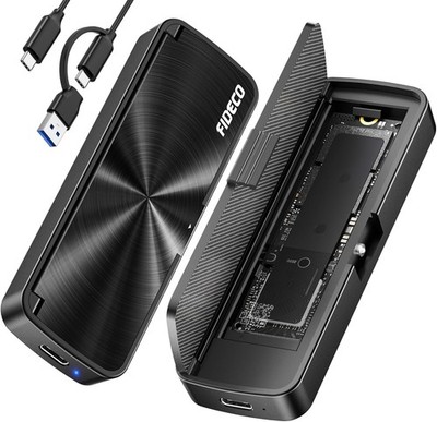 FIDECO M.2 NVMe SSD Gehäuse, USB 3.2 Gen 2 10Gbps NVMe USB Adapter, Werkzeuglose