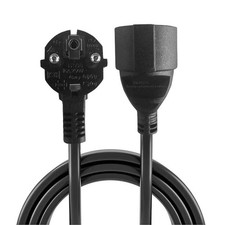 Schuko Verl&auml;ngerungskabel 0,5&ndash;3m Schwarz 16A 250V Innenbereich Kupfer PVC