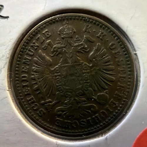 Photo of a 1885 Austria 1 Kreuzer from an eBay listing that sold on May 14, 2026