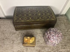 Three vintage pretty storage tins/boxes