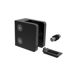 Zacisk szklany uchwyt szklany czarny kwadratowy 45x45mm cynk RAL 9005 uchwyt zaciskowy