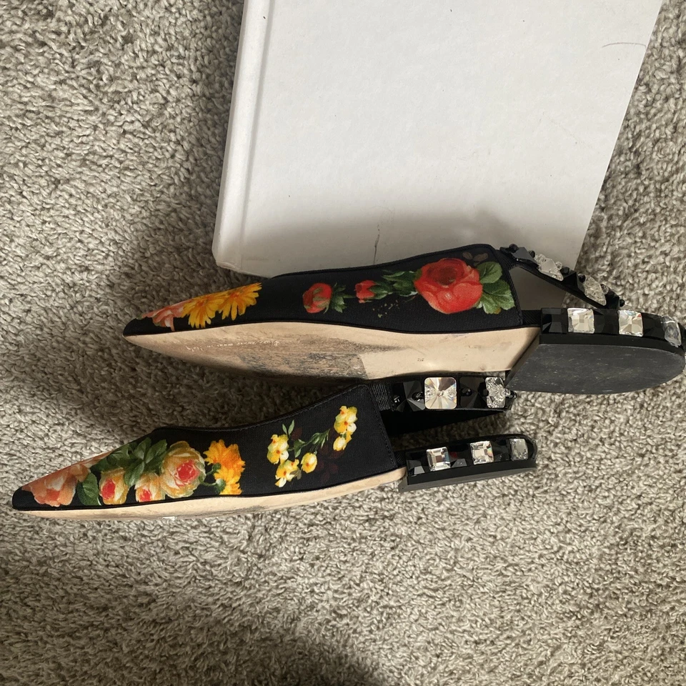 Dolce & Gabbana Mujer Sandalias Viscosa Estampado Floral Zapatos con Cordones Talla 36/6 Foto 4 de 4