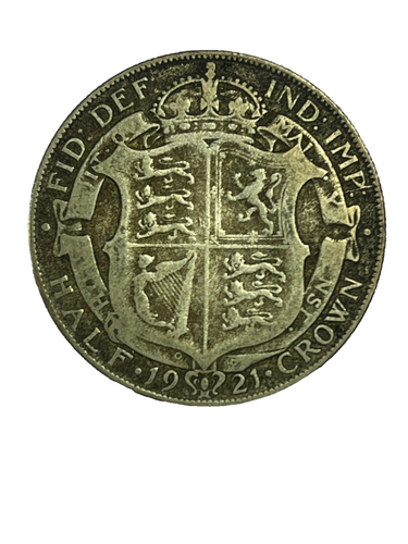 1921 Great Britain Half Crown .500 Silver Coin-KM# 818.1a