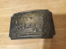 EUC ACCURATE 5176 WELLS FARGO COMPANY UNION PACIFIC R.R. BRASS BELT BUCKLE