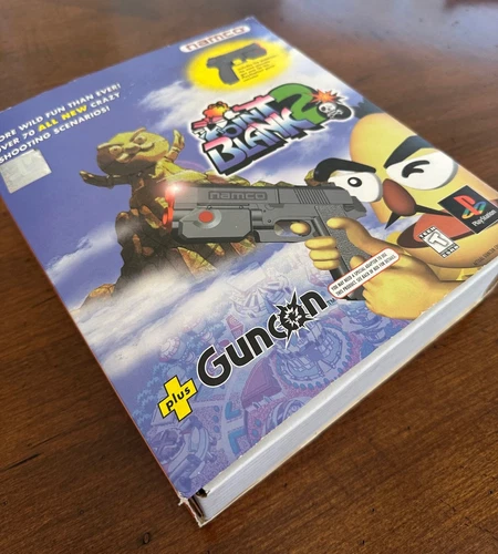 Point Blank 2 Namco Guncon (Sony PlayStation 1 PS1) Game, Box, Slilpcover guncon
