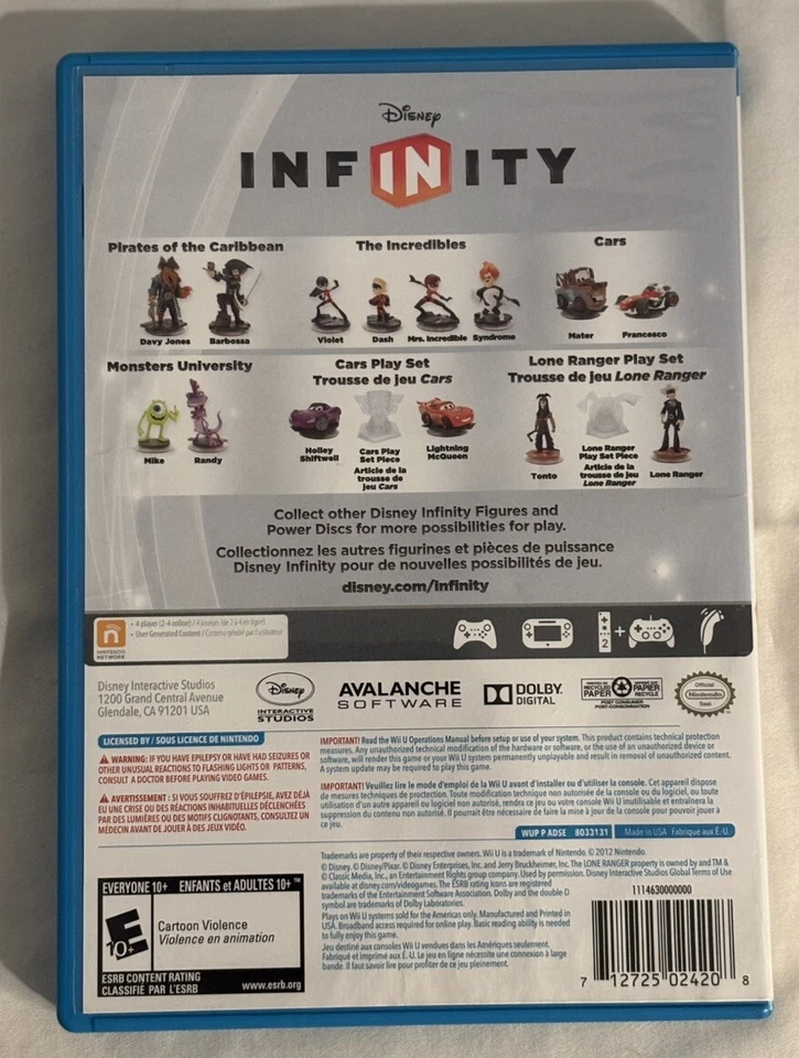 Disney Infinity (Nintendo Wii U, 2013) - CIB - Disc Polished - Image 2 of 4