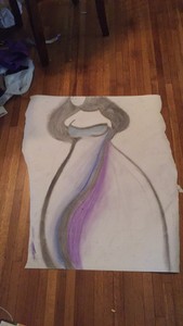 huge discounts Large woman Drawing In Pastel And Charcole 