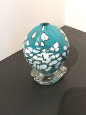Vintage Hand Blown Sea Urchin Splatter Bud Vase