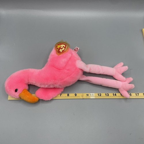 Ty Beanie Buddies PINKY Flamingo 17" Plush Stuffed Animal Vintage 1998 - Picture 8 of 8