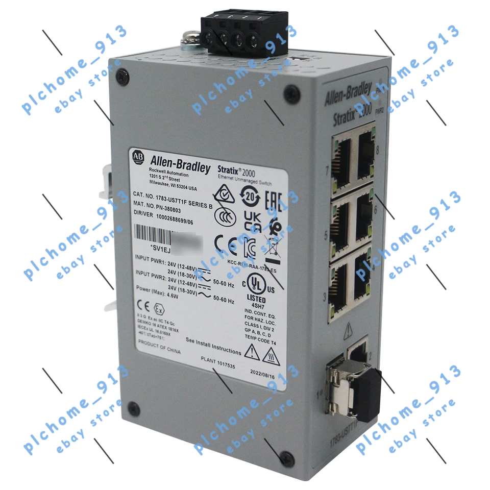 New Allen Bradley 1783-US7T1F Stratix 2000 7T+1F Port Unmanaged Switch - Image 2 of 3
