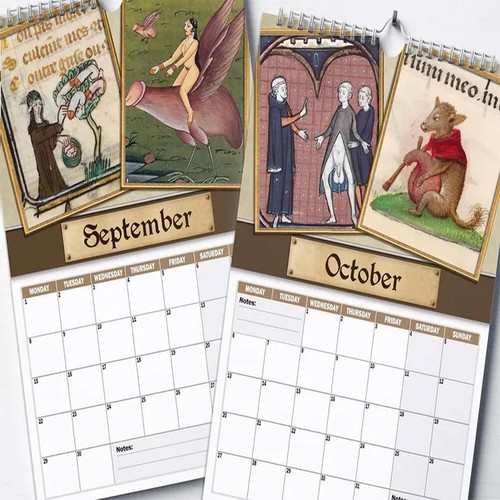 Medieval Pics 2025 Calendar Prank Medieval Wall Calendar Funny Wall Art Calendar - Bild 12 von 12